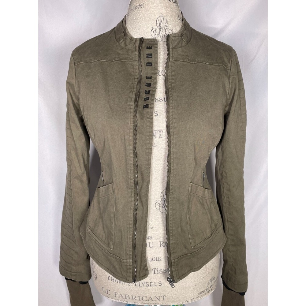 Star Wars Rogue One Jyn Erso Hot Topic Green Rebel Jacket Juniors Size SMALL